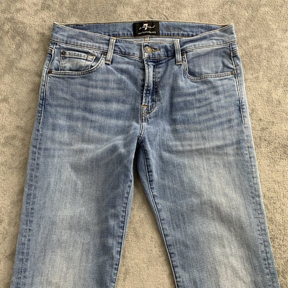 7 for all Mankind Slimmy Jeans Mens 32x28” Blue Denim Luxe Performance Casual - Picture 9 of 13